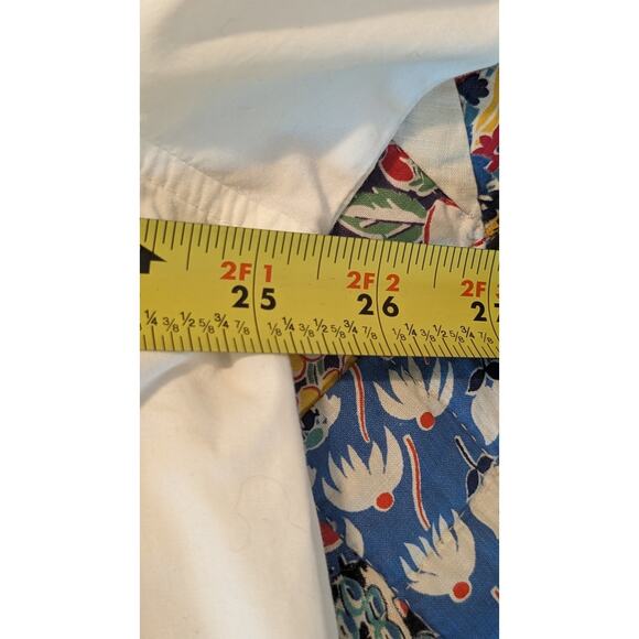 Vintage David Paul New York White Button Up USA Blouse W/ Flag Back Mens XL - Picture 9 of 11